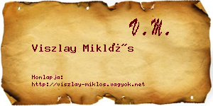 Viszlay Miklós névjegykártya